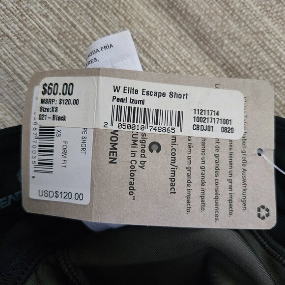 NWT Pearl Izumi Womens Elite Escape Padded Cycling Shorts XS Extra Small - Picture 6 of 7